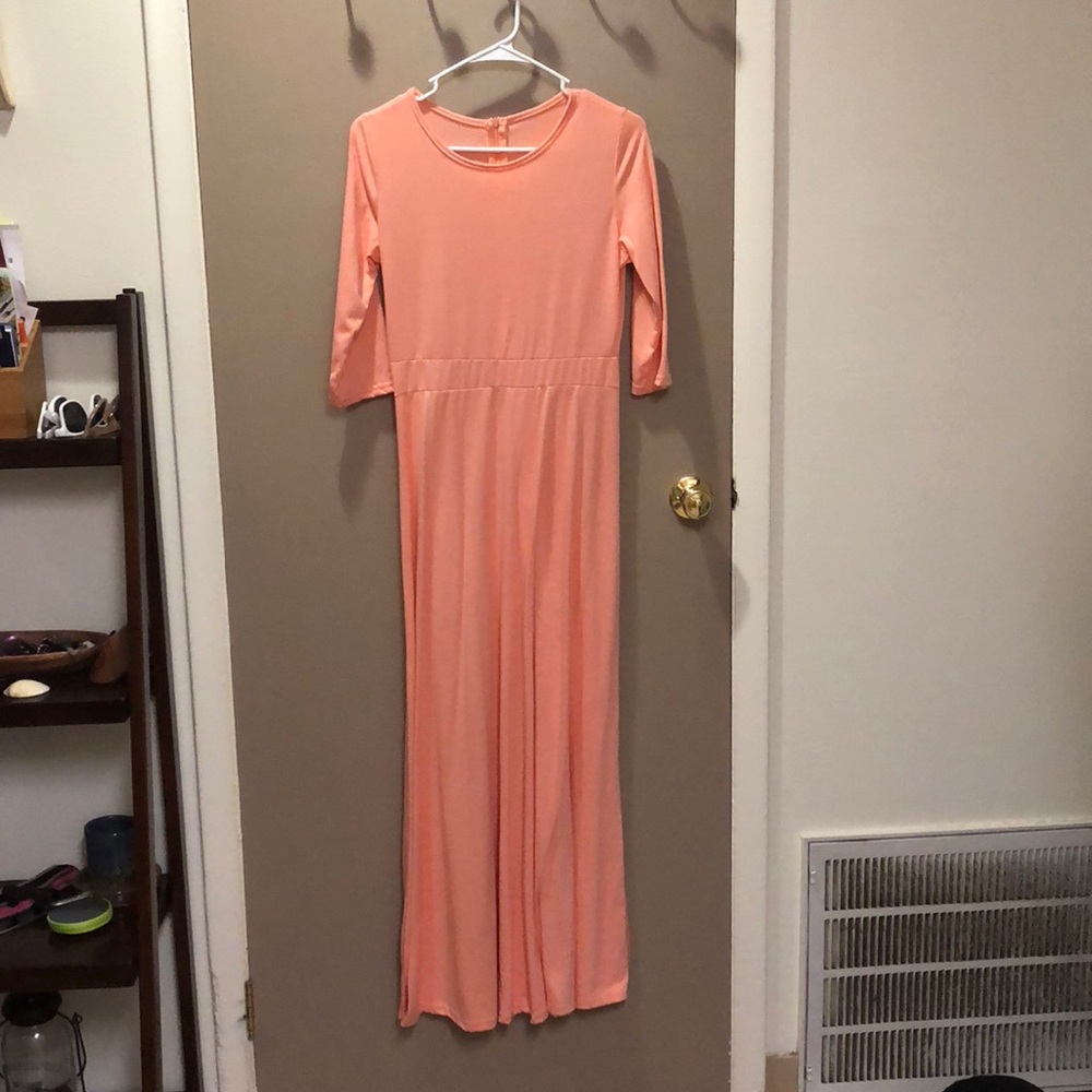 3/4 length sleeve maxi dress